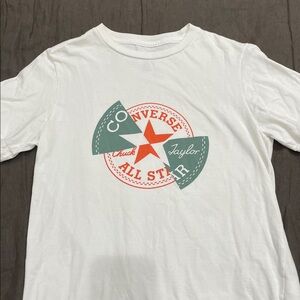 Converse All Star White Tee with Red and Green Logo